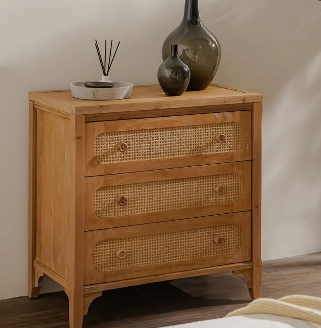 (Lurian Chest 3 Drawer Natural)(FT-STB07-02-06-01)