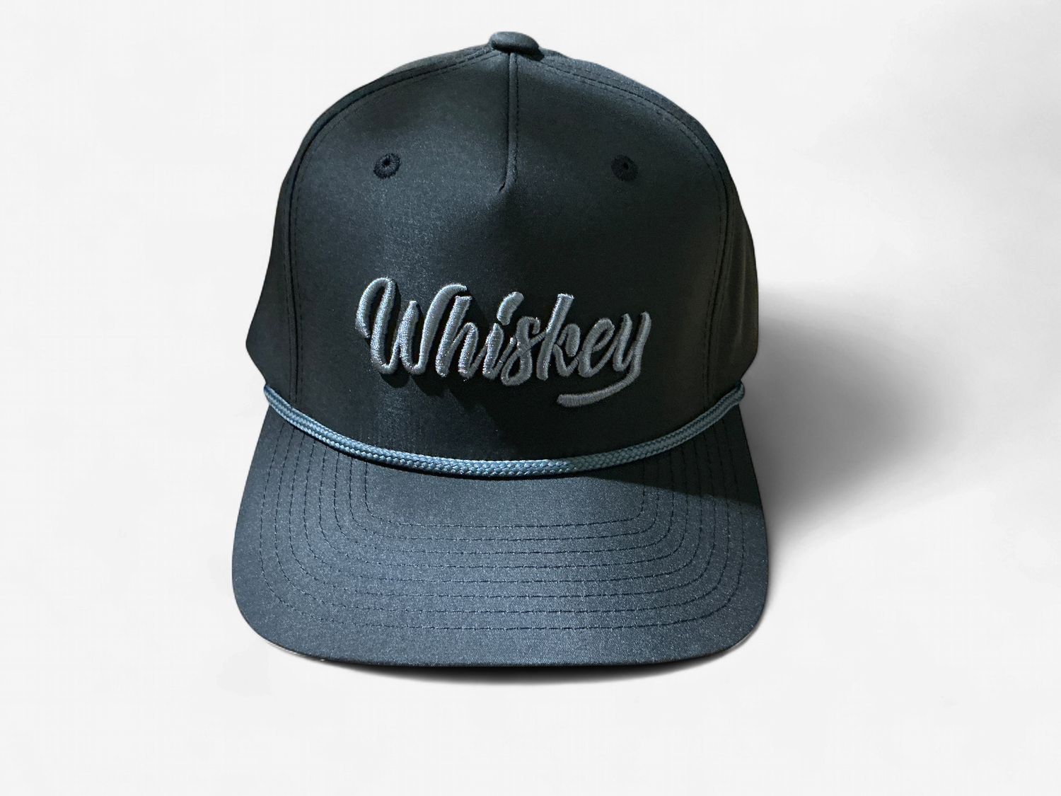 Whiskey Logo Black w/ Gray Rope 5-Panel Performance Cap
