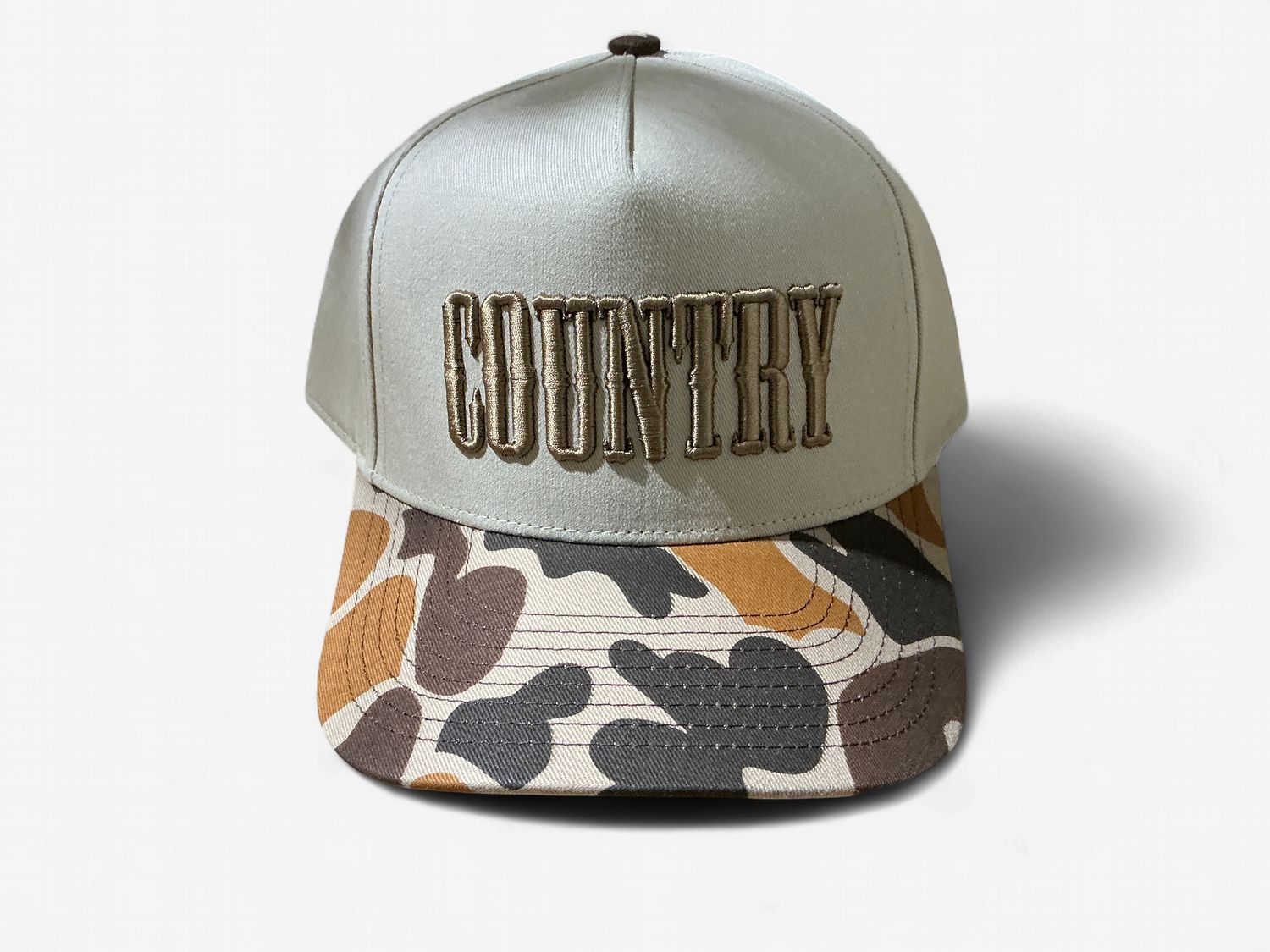 Country Embroidery DCM/Tan 2-Tone Solid Back Cap