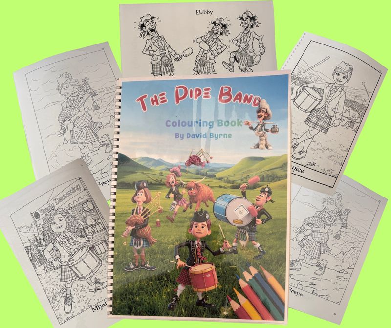 Colouring Book - 'Pipe Band for Kids + 6 Colouring Pencils.