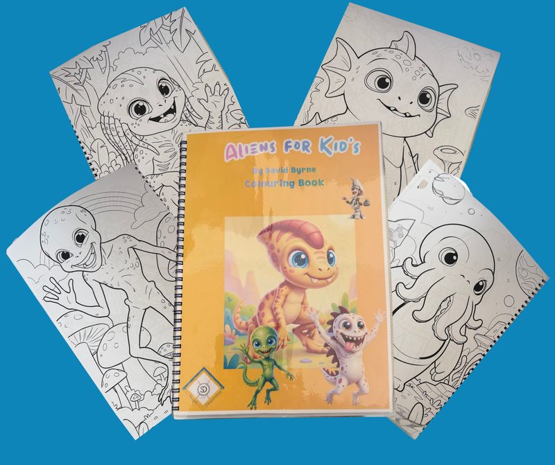 Colouring Book - Aliens for Kids + 6 Colouring Pencils