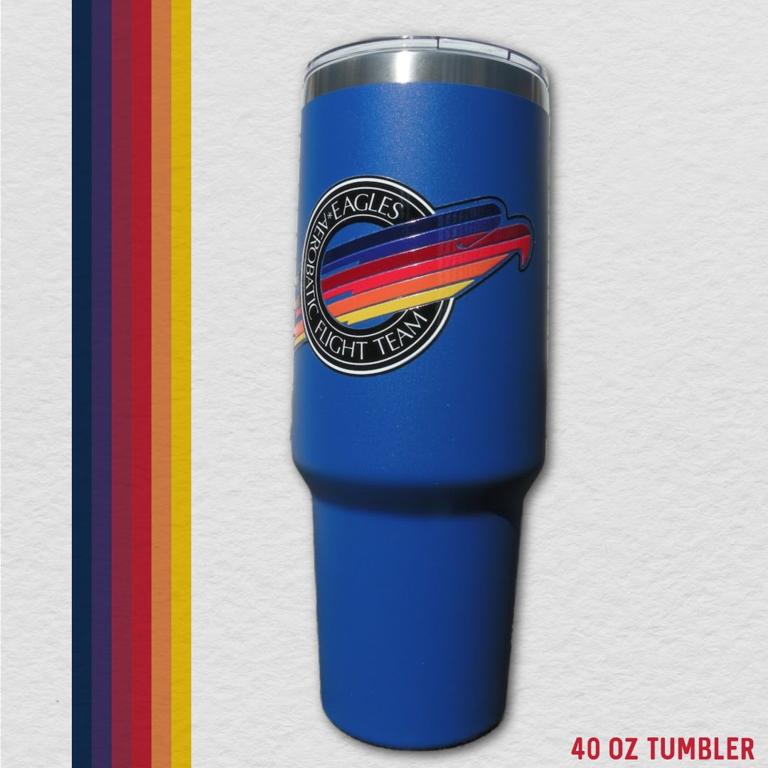 40 oz Tumblers, Color: Blue, Design: Flight Team