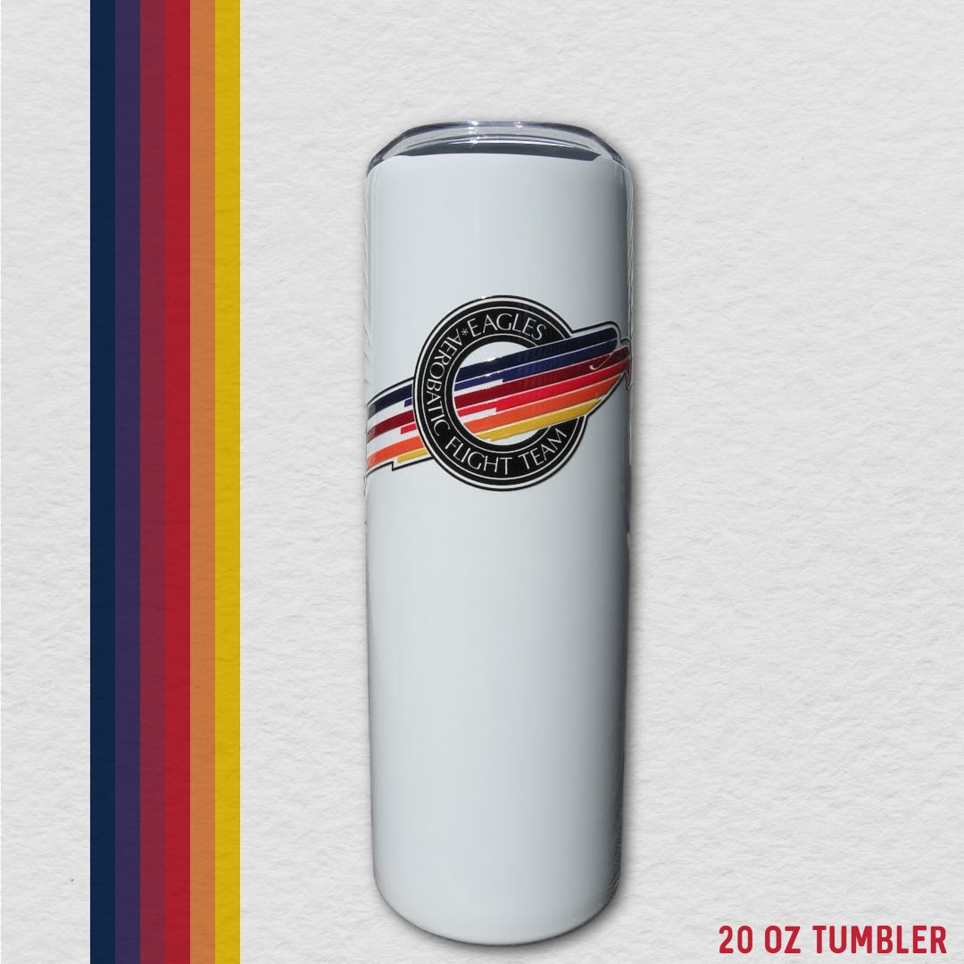 20 oz Tumblers, Color: White, Design: Flight Team