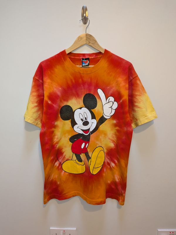 Vintage 90s Tie Dye Mickey Mouse T-shirt (L)