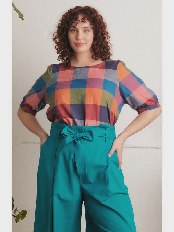 Ava Top - Festival Plaid