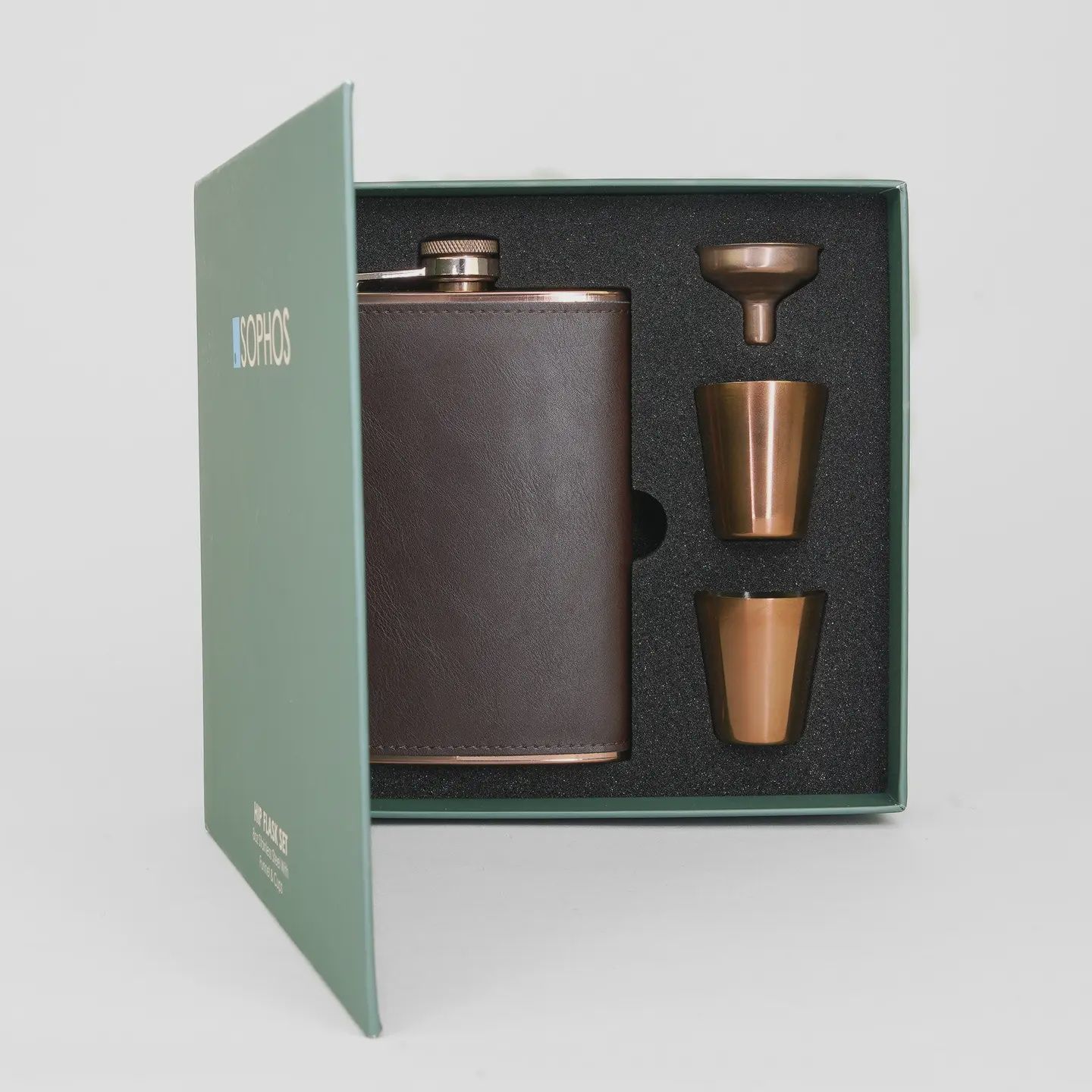 Copper Hip Flask 4 Piece Set