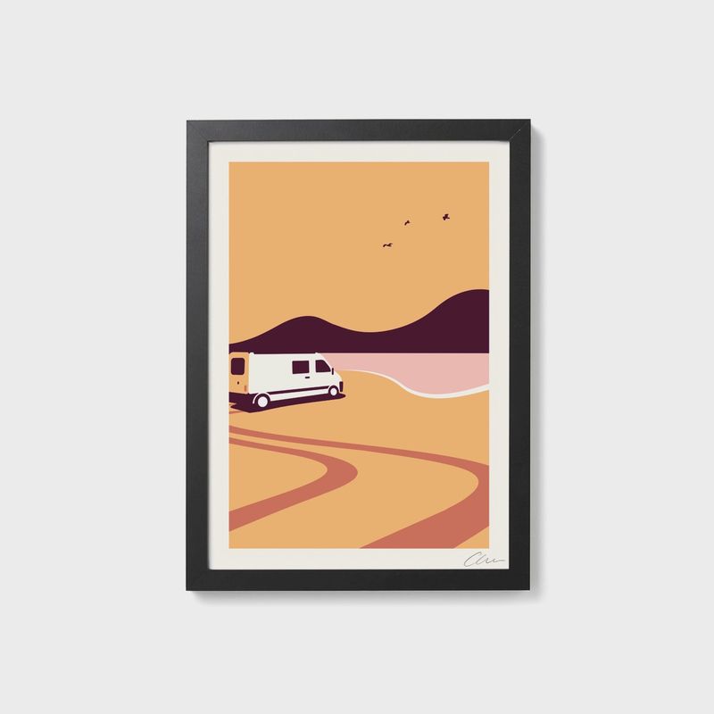 Screenprint A4 - Last Trip of Summer - Campervan