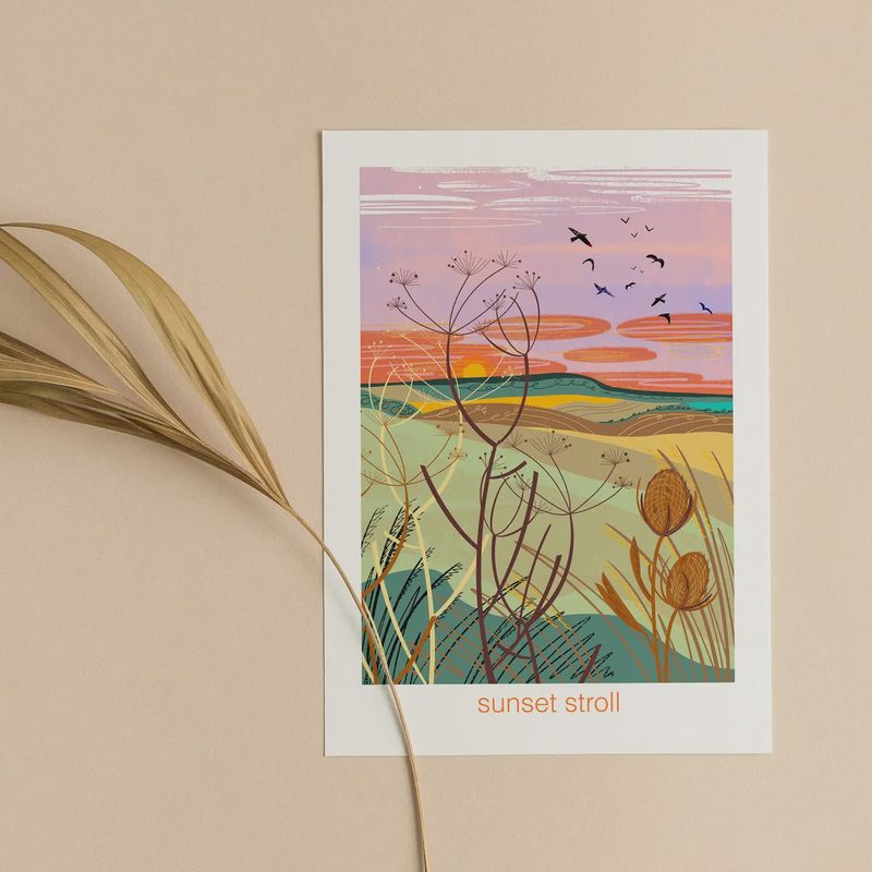 Sunset Stroll Card - Nature Outdoor