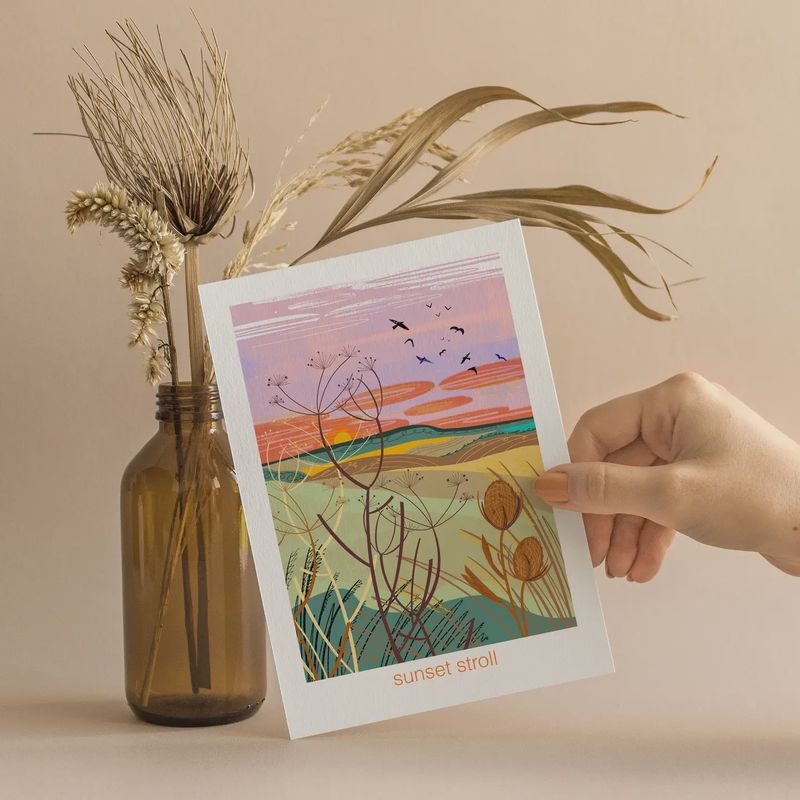 Sunset Stroll Card - Nature Outdoor