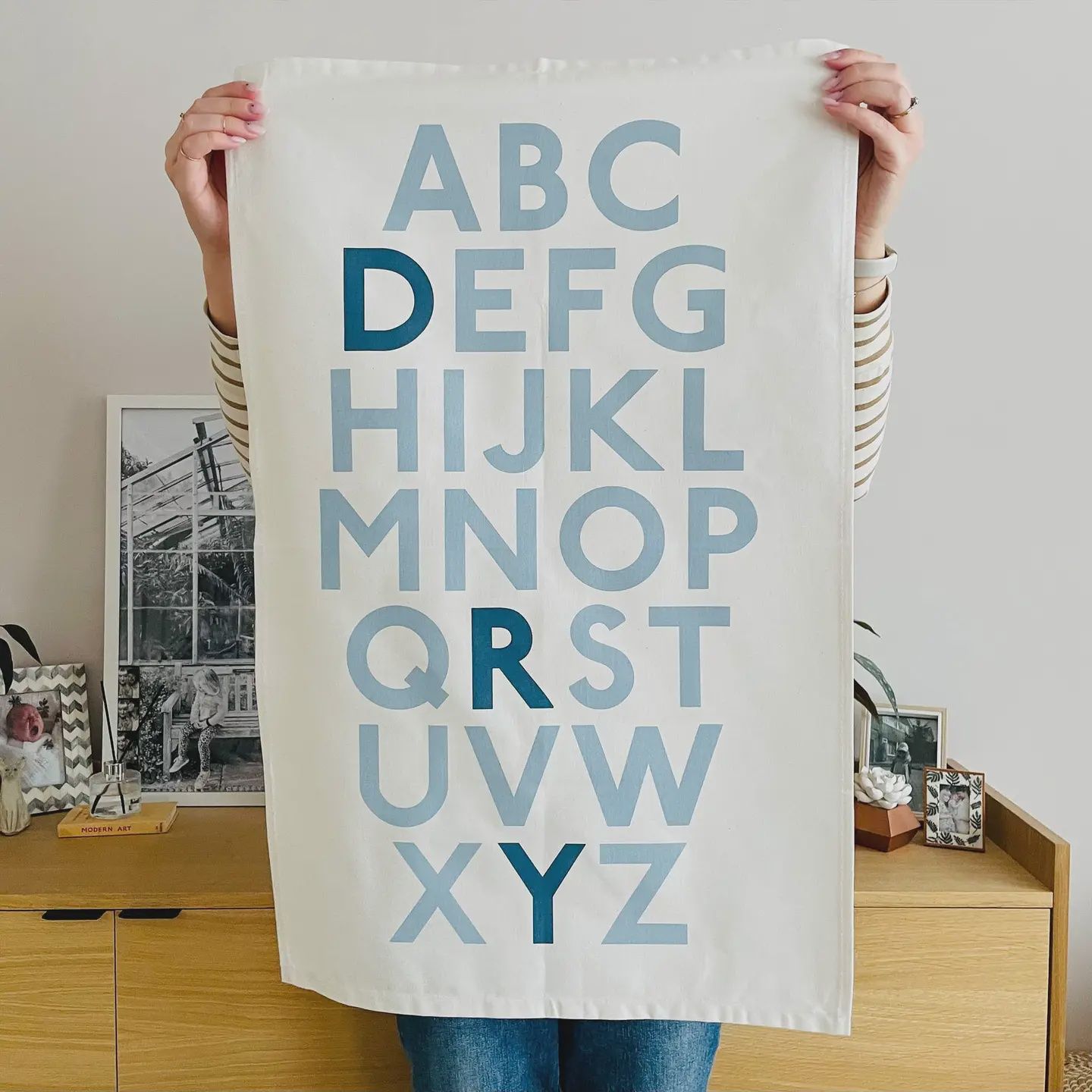 Tea Towel - ABC Dry - Natural/Blue