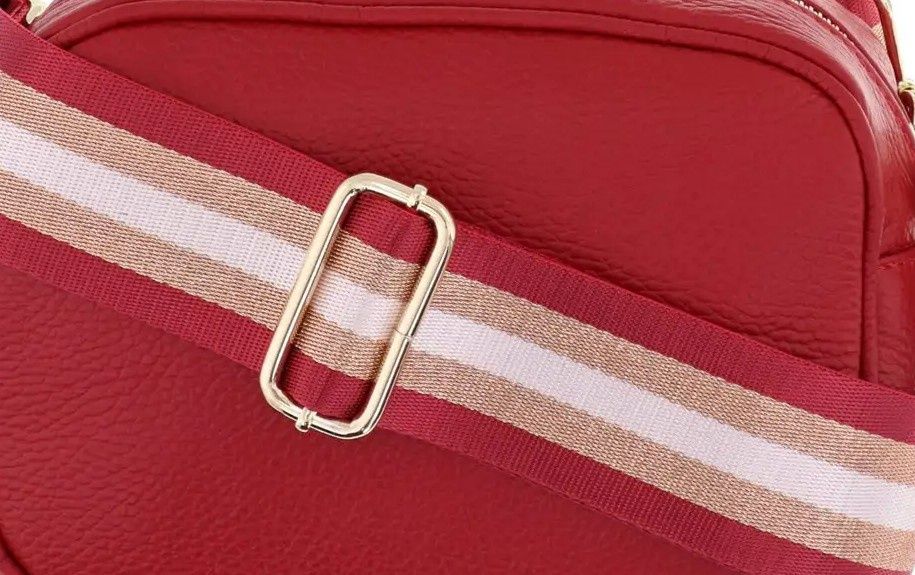Bag Strap - Gold Stripe/Red