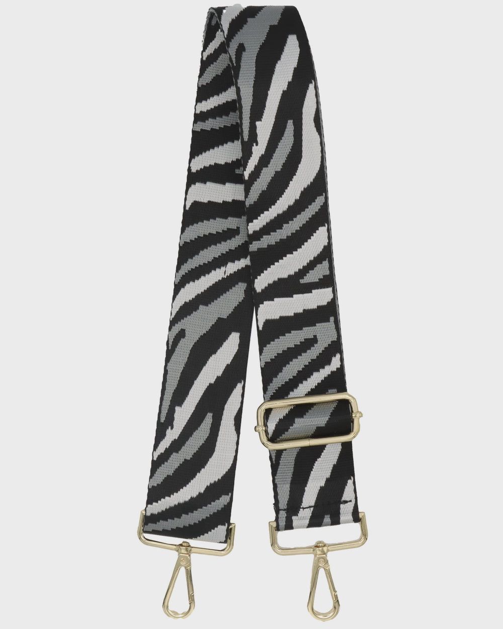 Bag Strap - Black &amp; Silver Zebra