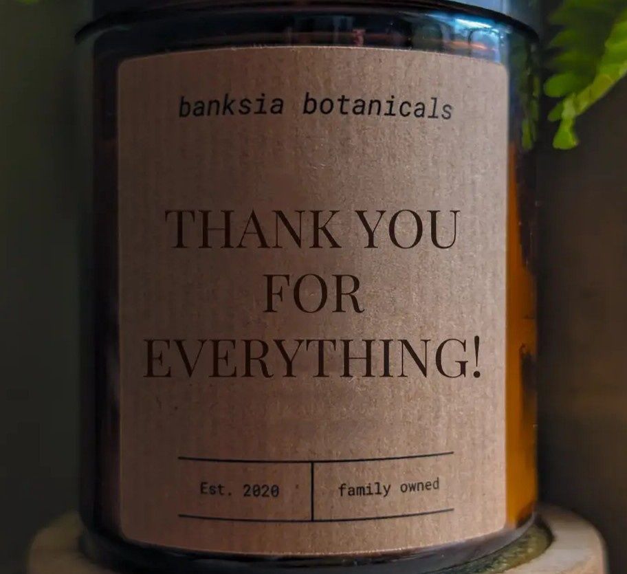 Soy Wax Candle Thank You