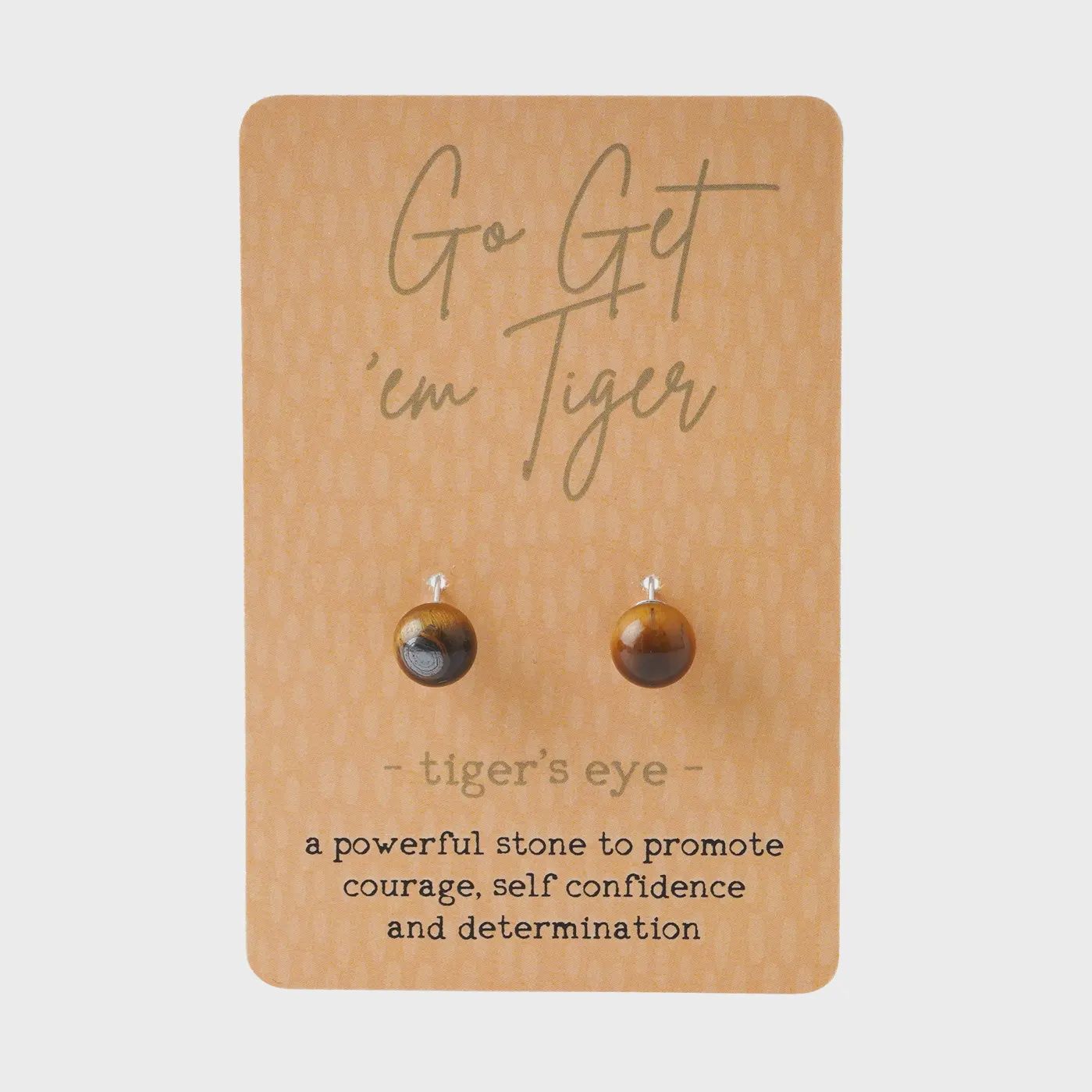 Just Smile Earring - Tiger&#39;s Eye