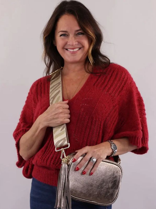 VNeck Mohair Blend Tunic - Autumn Red
