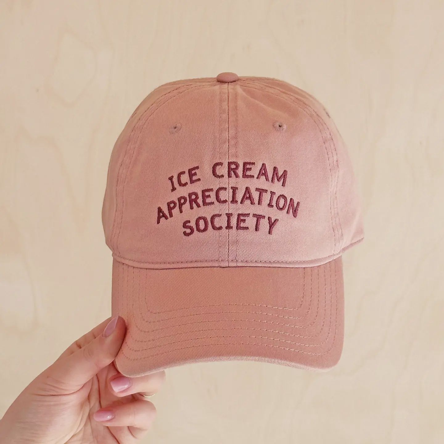 Baseball Cap - Ice Cream Appreciation Society - Dusty Rose