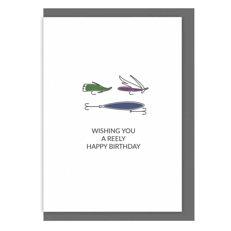 Fishing Birthday Card - Reely Happy Birthday