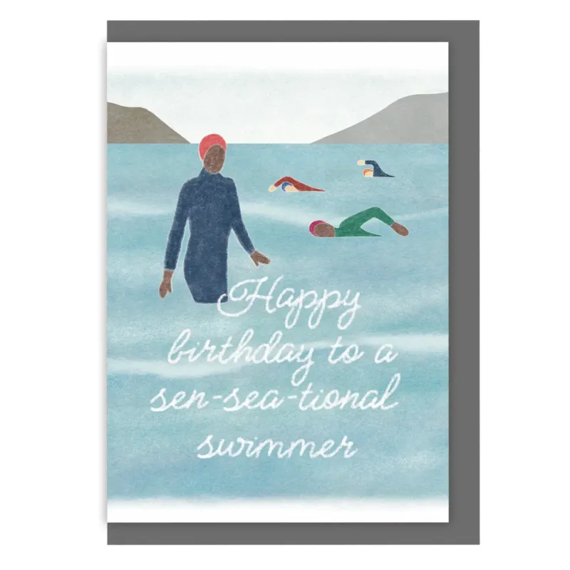 Wild Swimming Birthday Card - Sen-sea-tional Swimmer