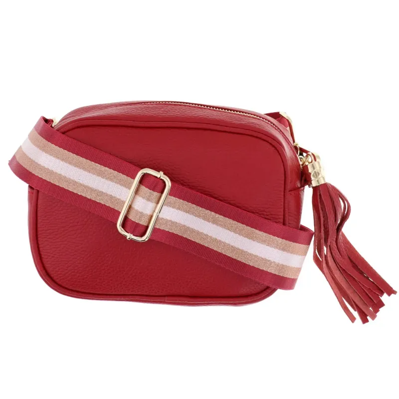 Bag Strap - Gold Stripe/Red