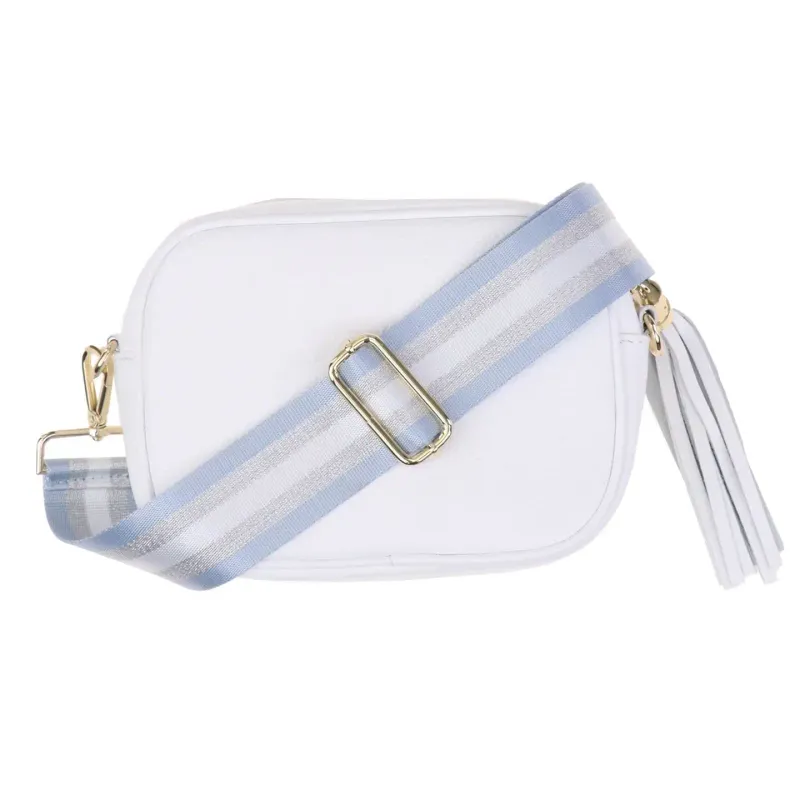 Bag Strap - Silver Stripe/Sky Blue