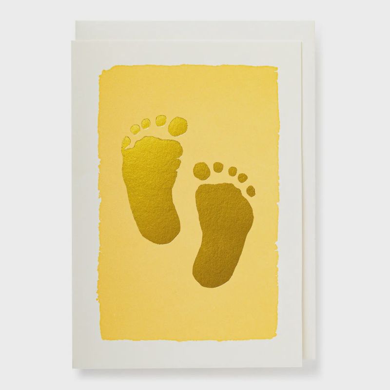 Small Greeting Card - Baby Feet - Yellow