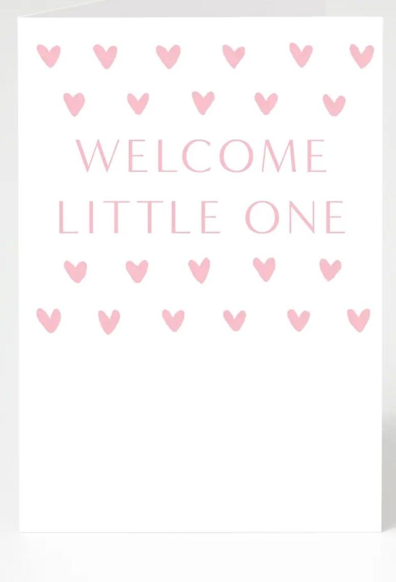 Baby Card - Welcome Little One - Pink