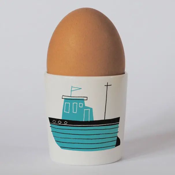 Happiness Boats Egg Cup - Turquoise