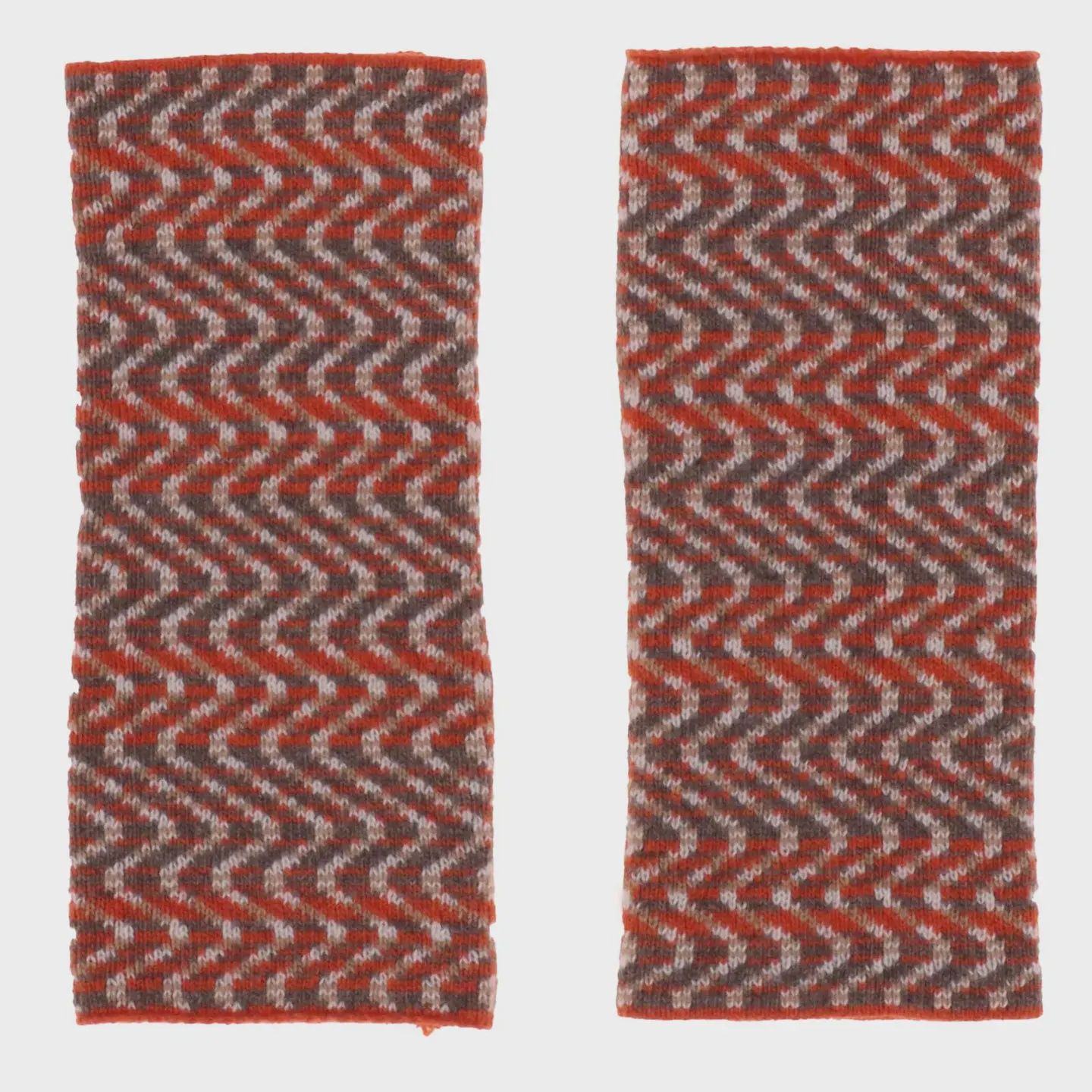 Cashmere Blend Ripple Wrist Warmers - Burnt Orange