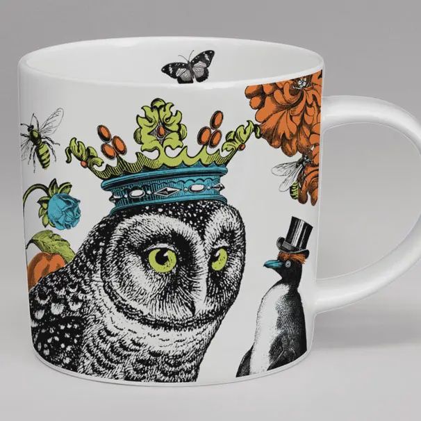 Menagerie Hoot Bone China Mug - White