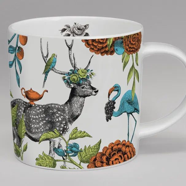 Menagerie Deer Bone China Mug - White