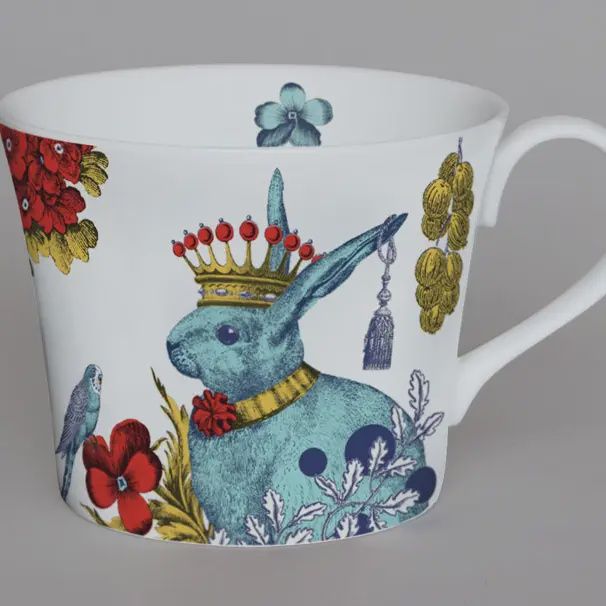 Arcadia Rabbit Bone China Mug - White