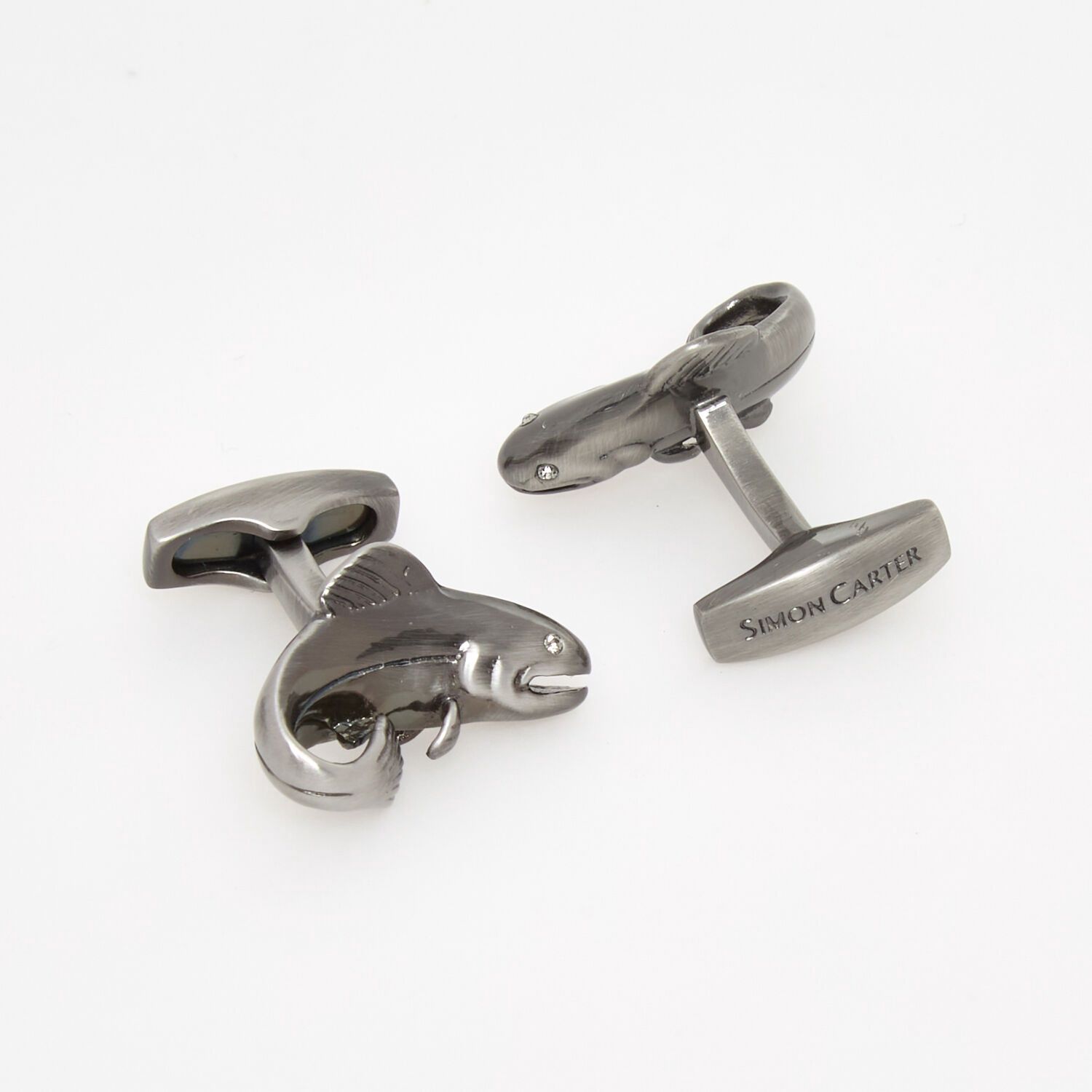 Salmon Cufflinks - Pewter Tone