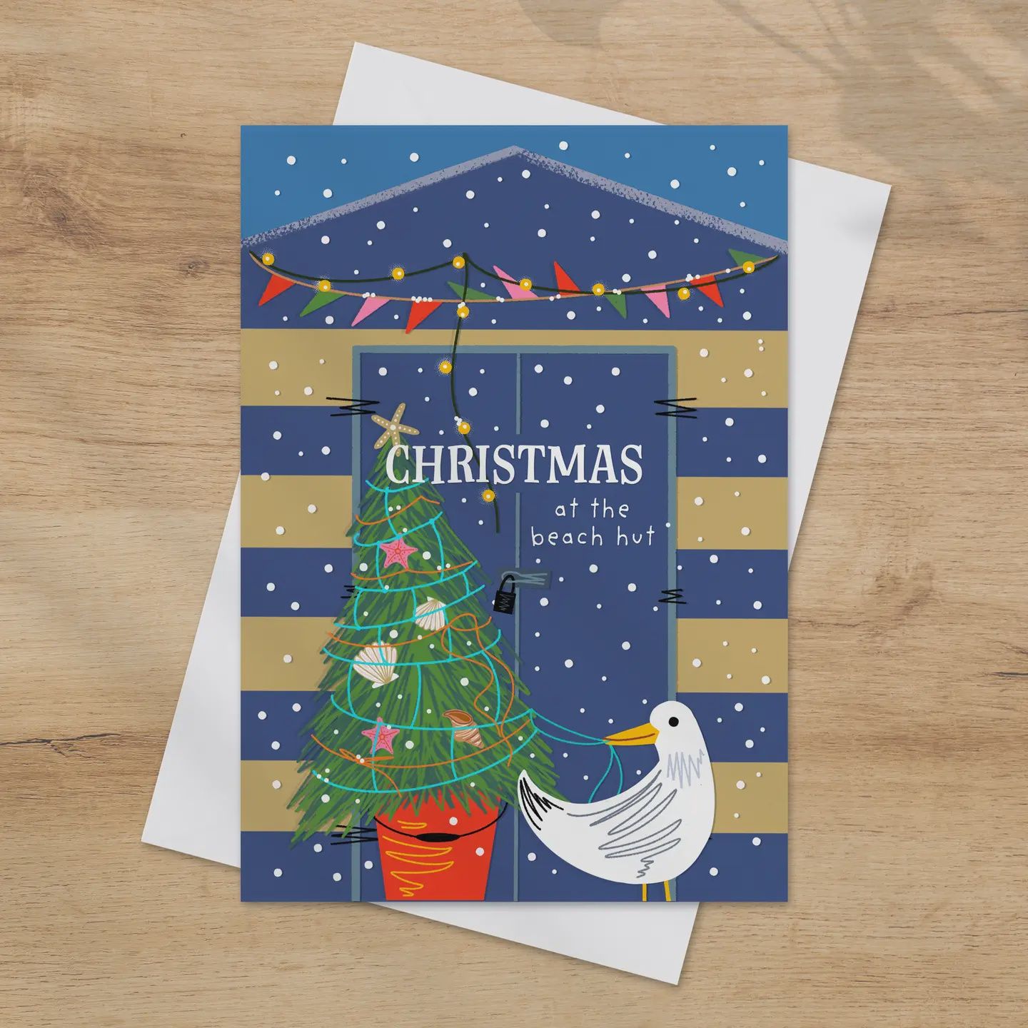 Christmas at the Beach Hut Card - Christmas Tree
