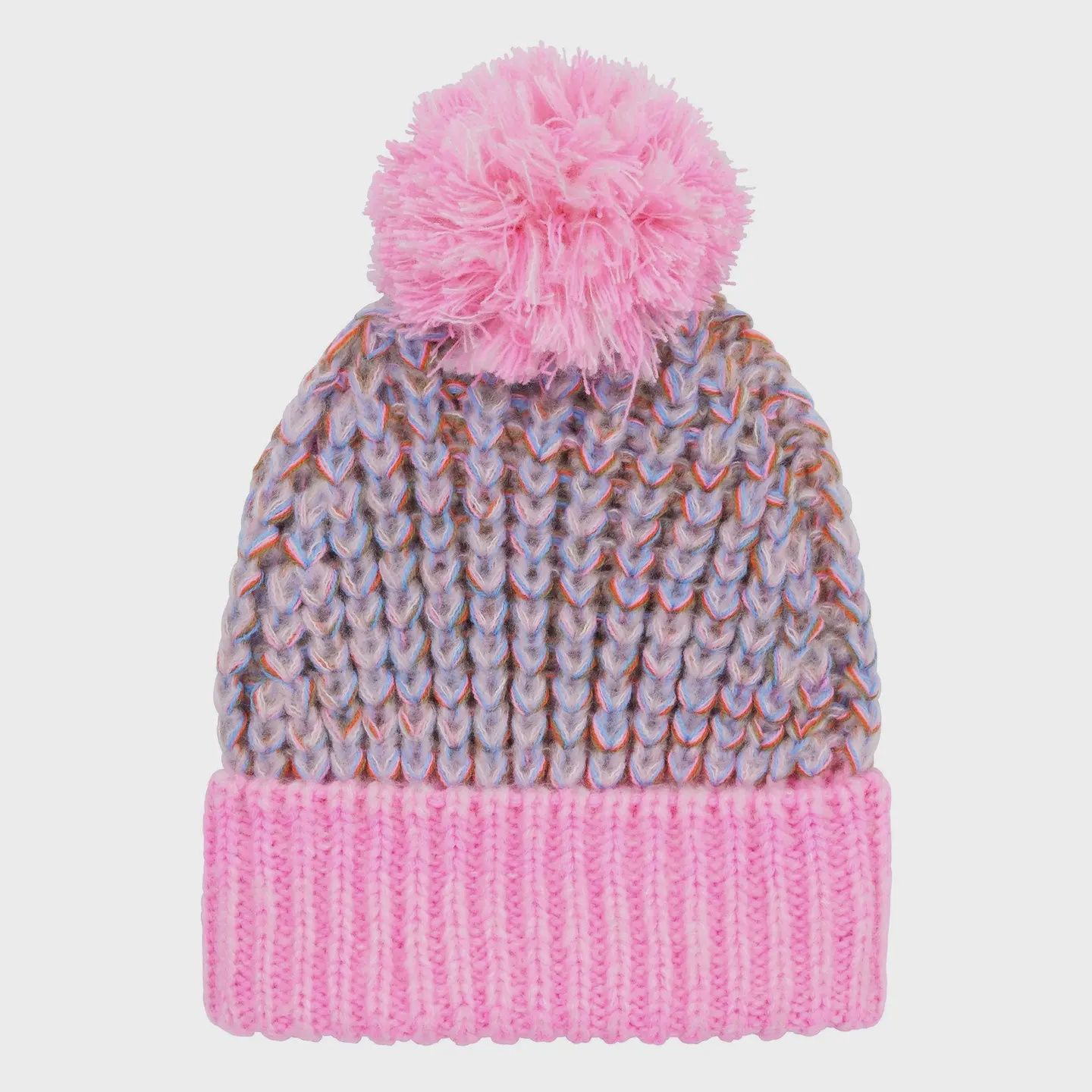 Lolly Twist Bobble Beanie Hat - Pink