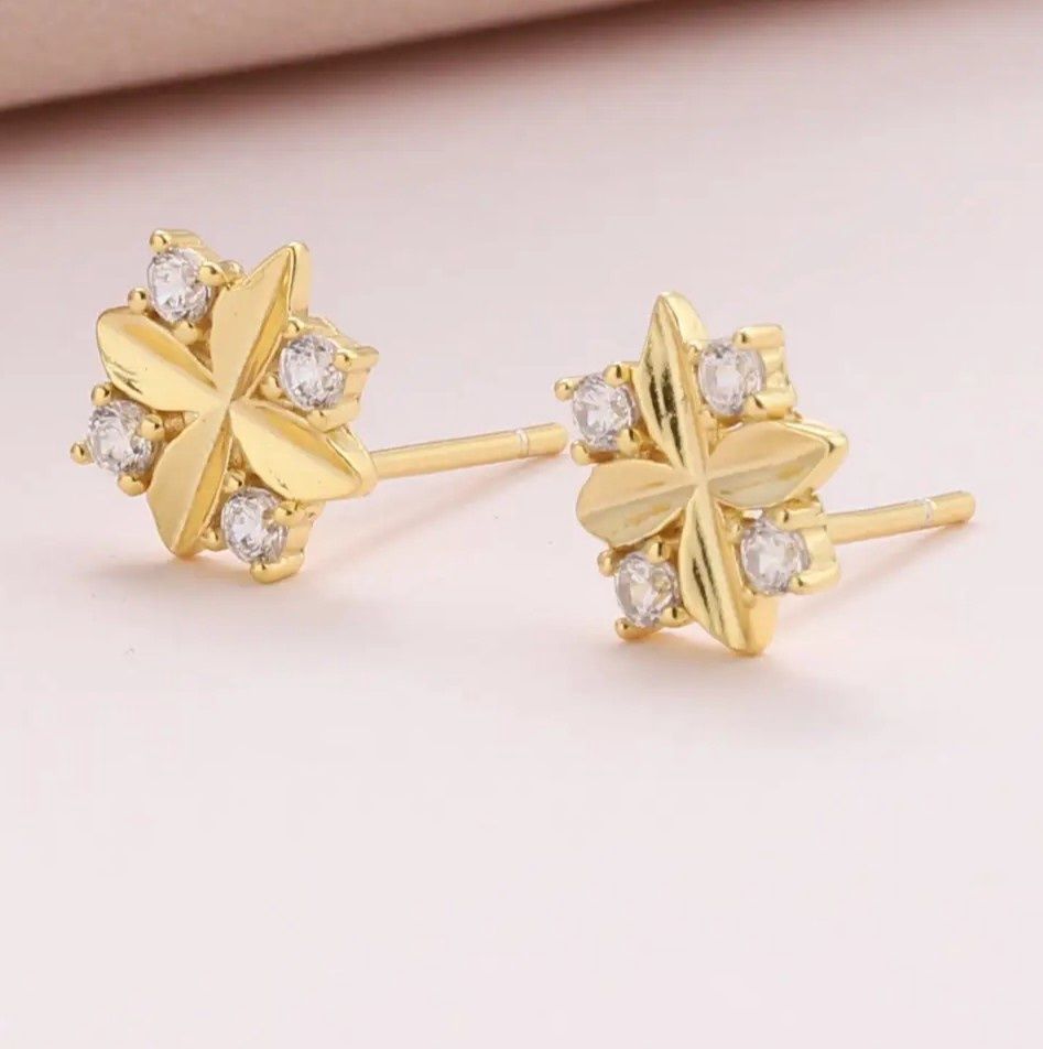Flower Power Earrings - Gold