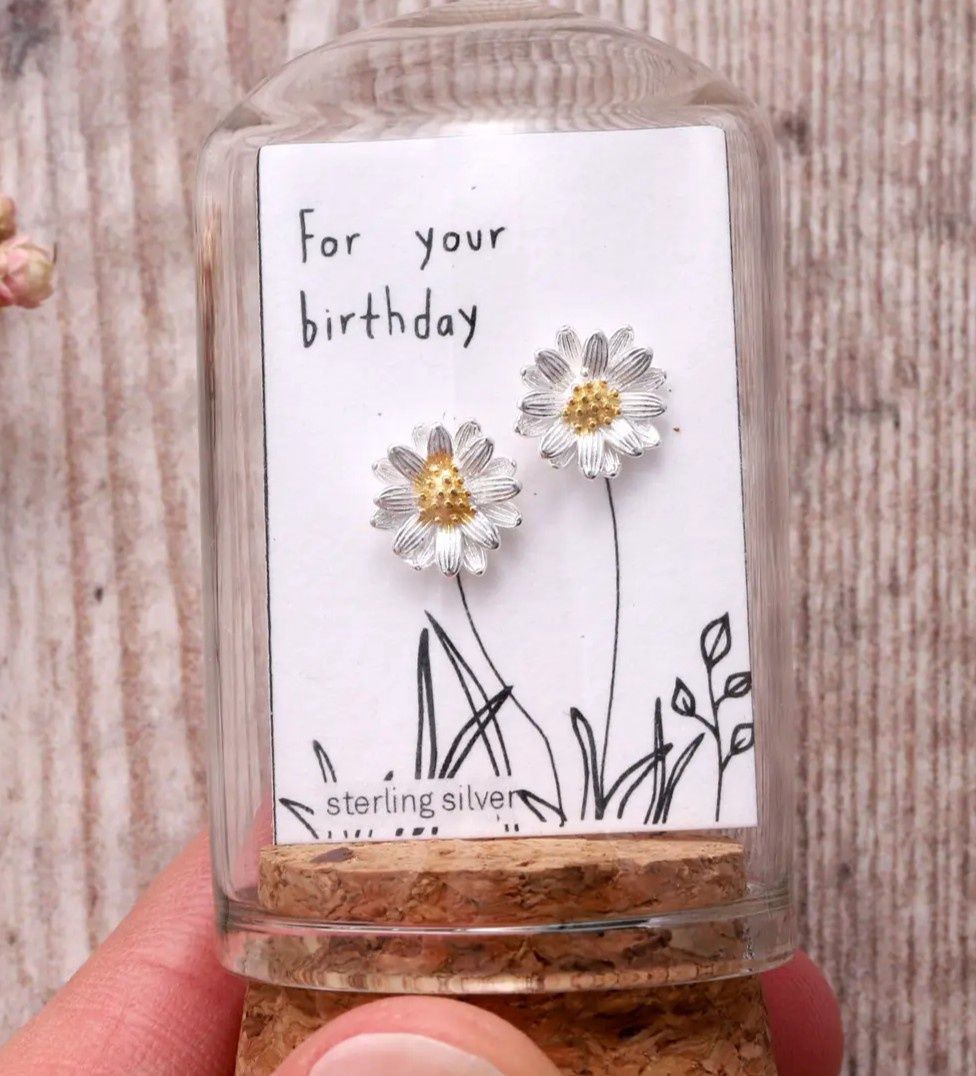 For Your Birthday Wild Daisy Earrings - Silver