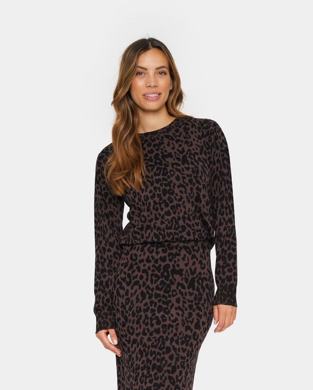ZhilaSZ LS Pullover - Chocolate Brown Leopard