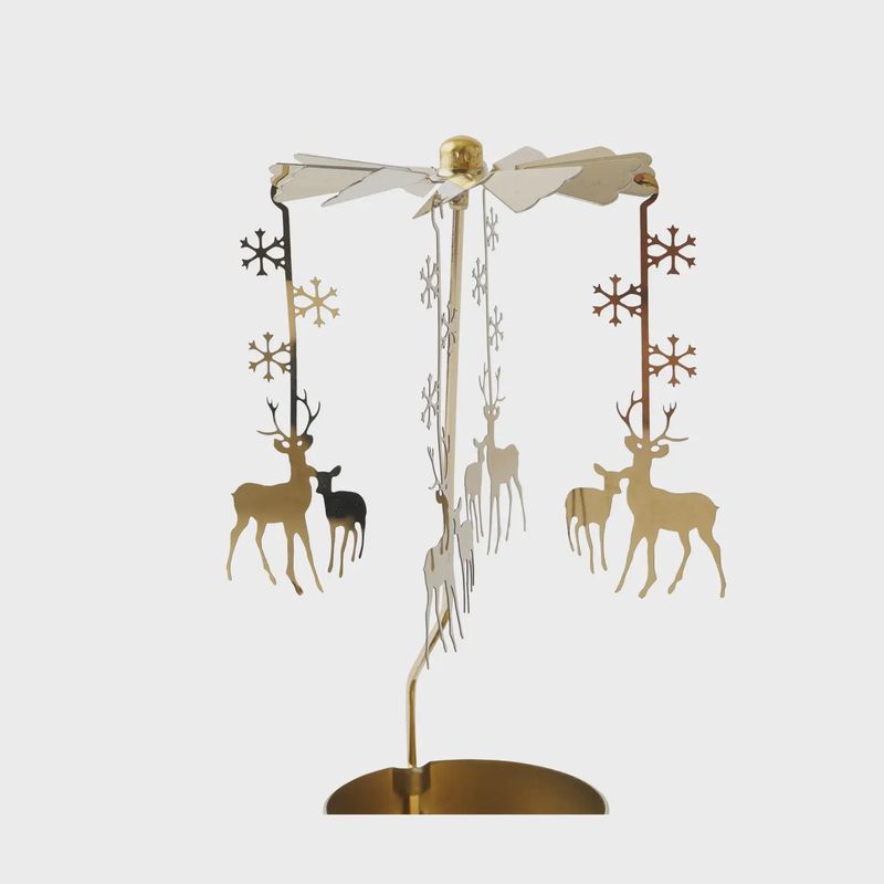 Tealight Spinner - Gold Reindeer