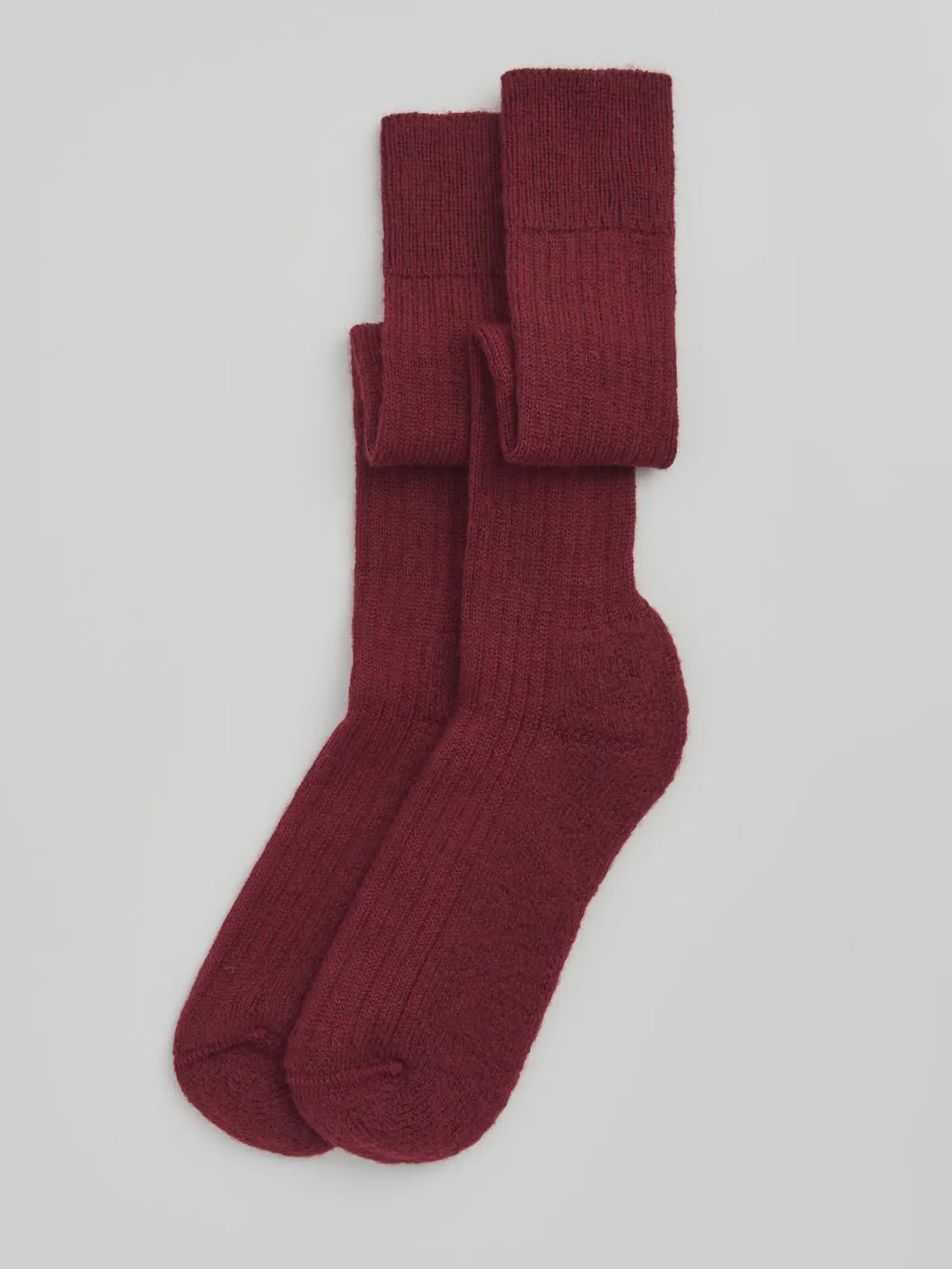Wool Knee High Socks - Dark Plum