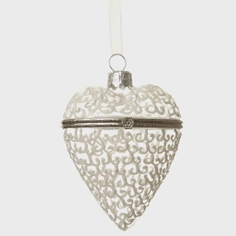 Heart Hanging Glass Opening Bauble