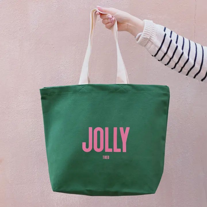 Canvas Tote Bag - Jolly (Tired) - Forest Green