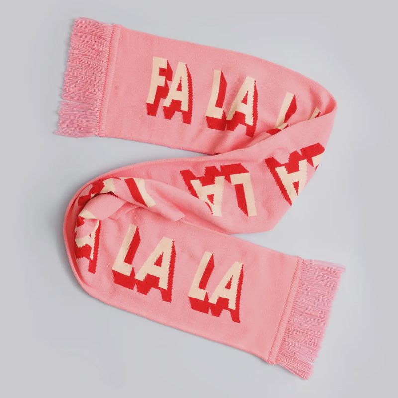 Falalalala Knitted Scarf - Pink