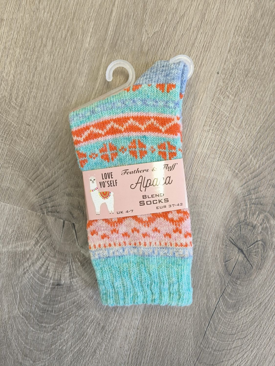 Alpaca Blend Socks - Mint Cuff