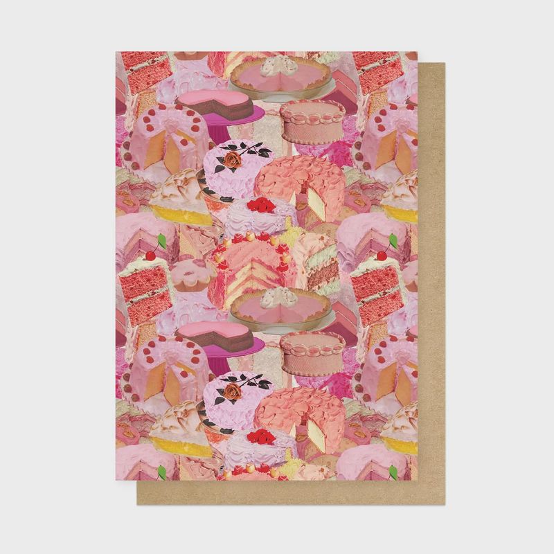 Birthday Card - Vintage Pink Cake