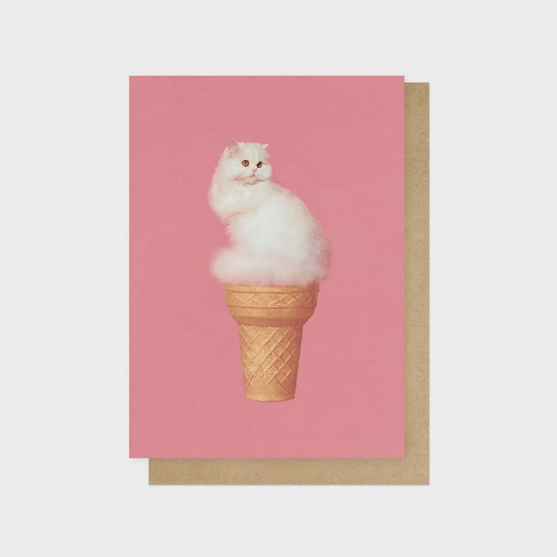 Greetings Card - Cat Ice Cream