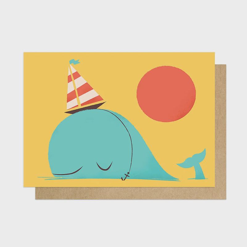 Birthday Card - Party Hat Whale