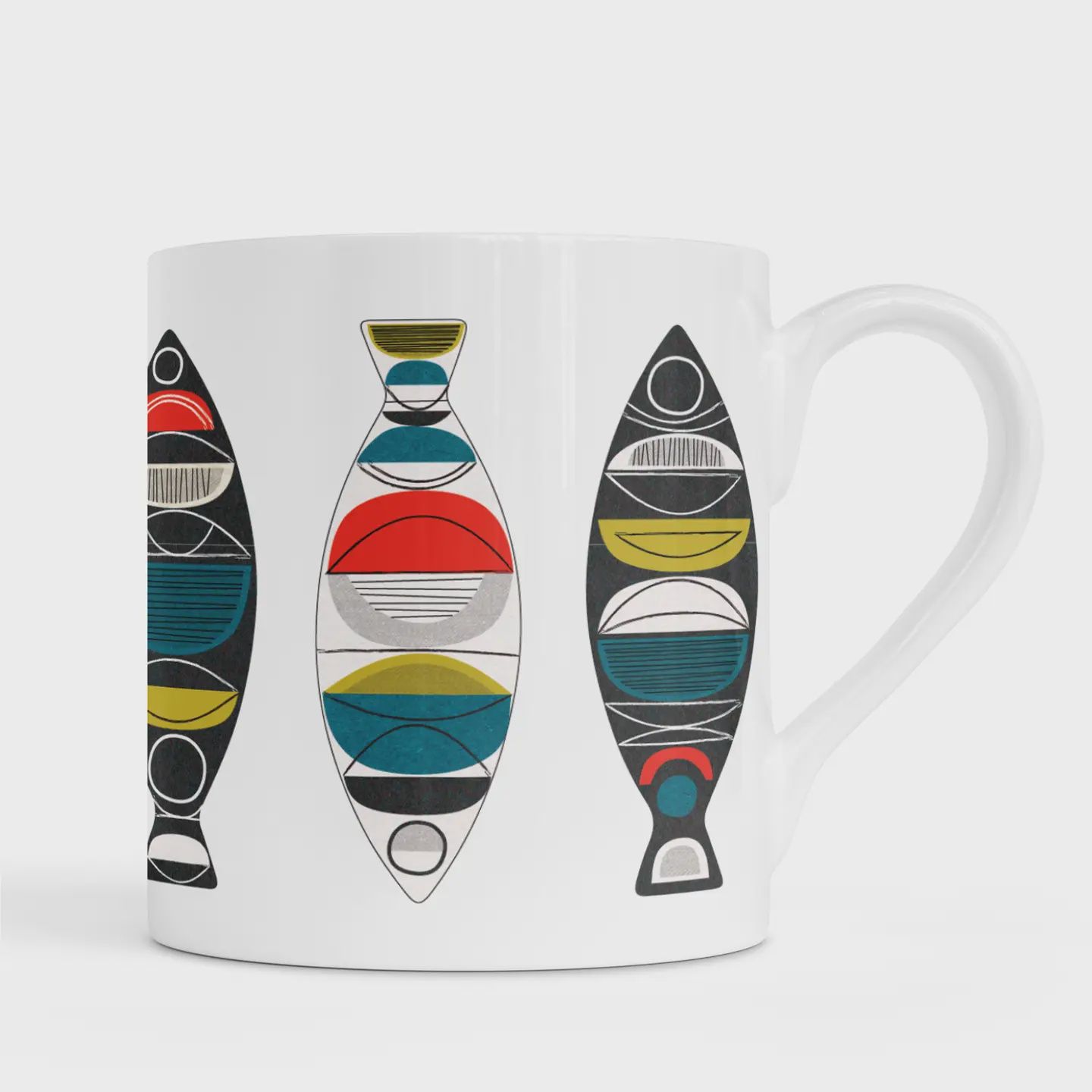 Bone China Mug - Midcentury Fish