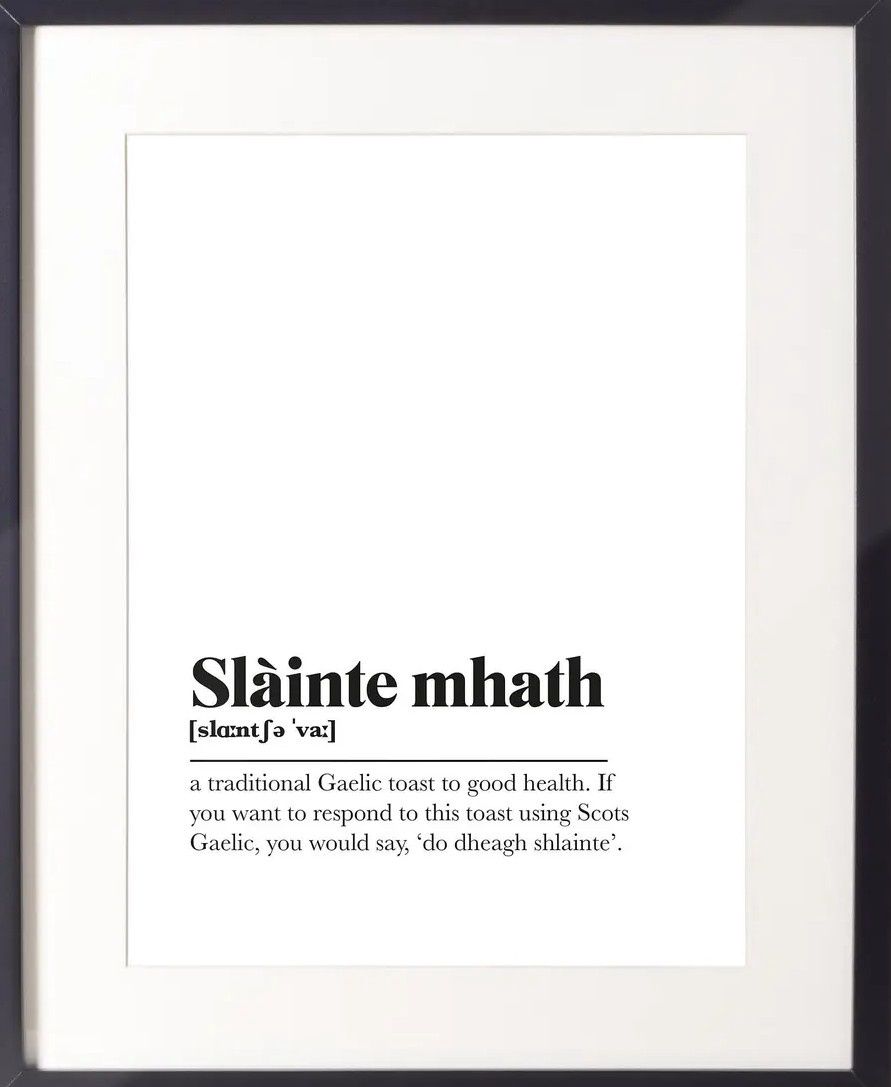 Slainte Mhath A5 Print - Monochrome