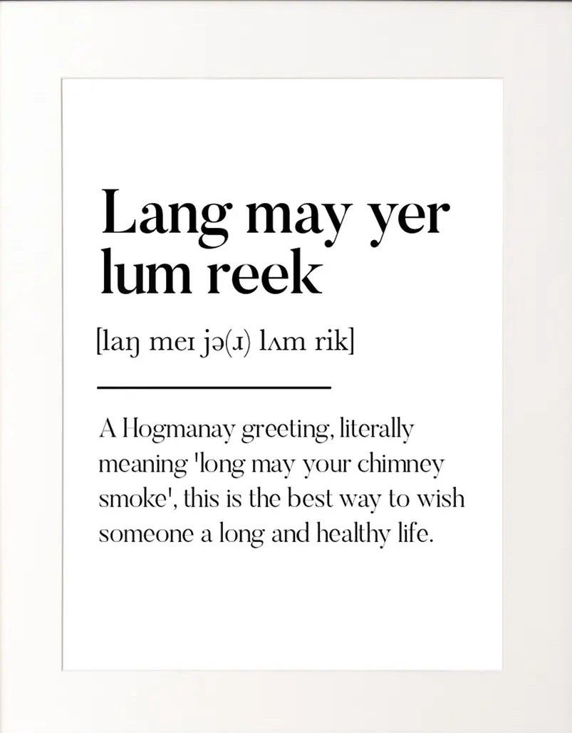 Lang may yer lum reek A5 Print - Monochrome