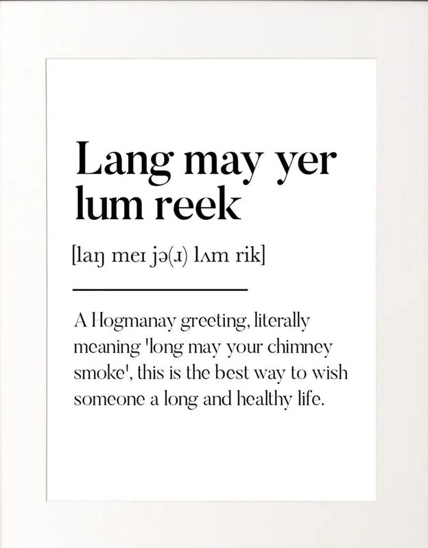 Lang may yer lum reek A5 Print - Monochrome